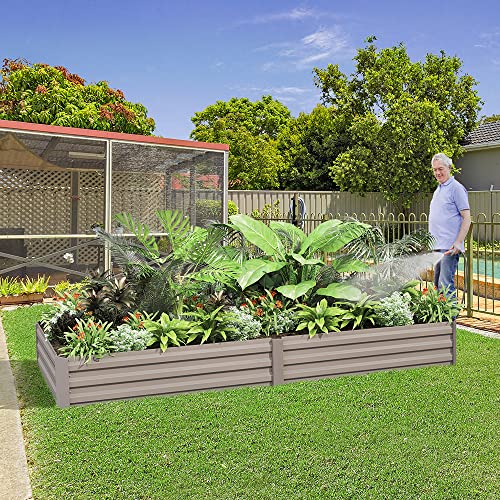 Gray Steel Raised Garden Bed (8x2x1FT) S314642
