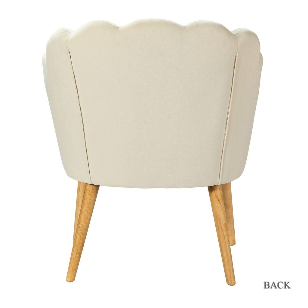 Pink Scalloped Velvet Arm Chair Set of 2 U79419