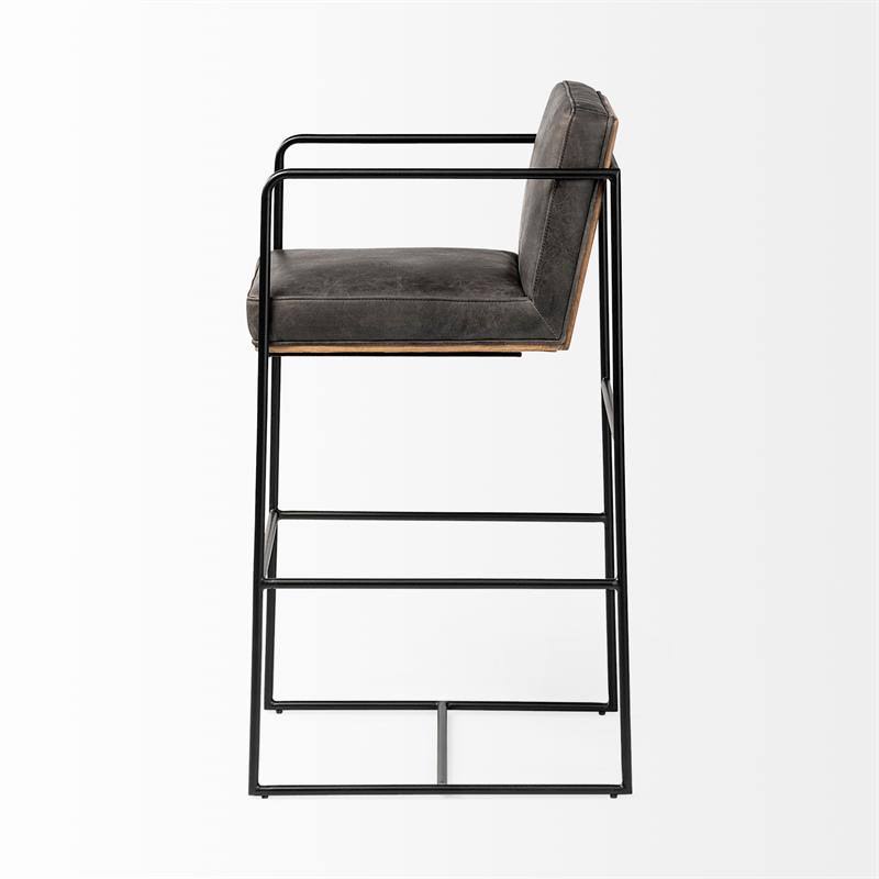 Black Leather Bar Stool K832855