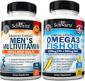 Men's Multivitamin with Vitamin C A B D3 E and Zinc Plus Omega 3 Fish Oil Softgels I974