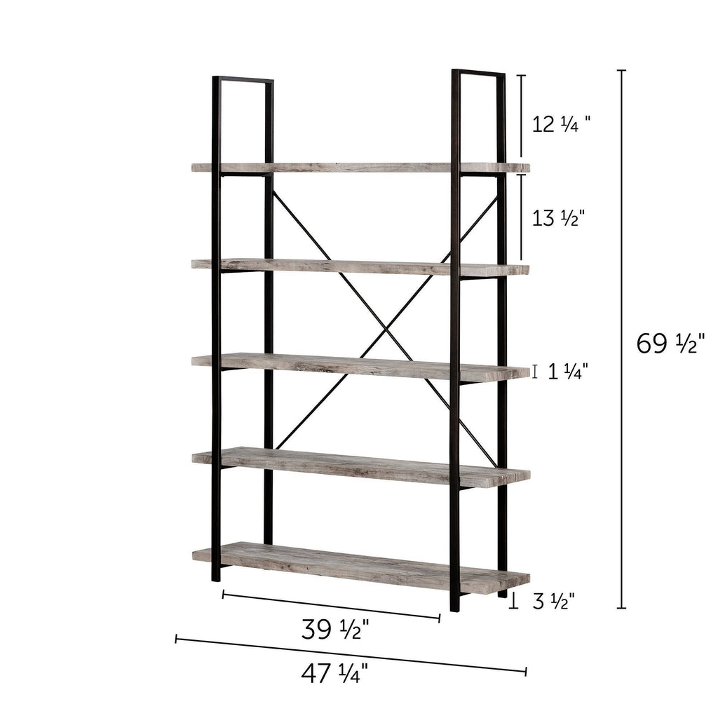 5-Shelf Shelving Unit Driftwood Gray L45078