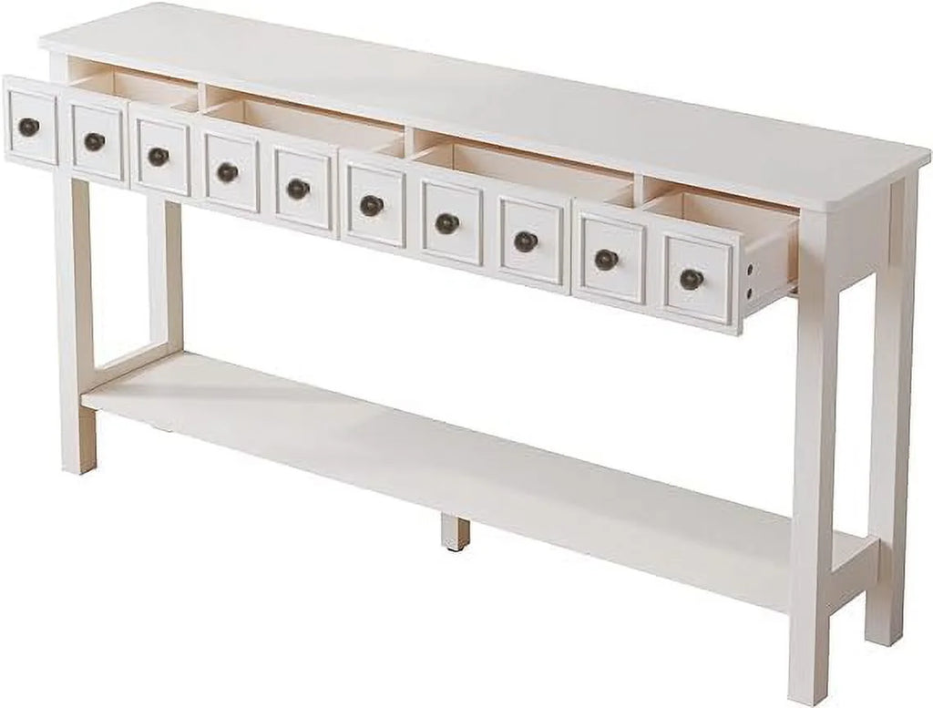60" Wood Console Table with 4 Drawers E502