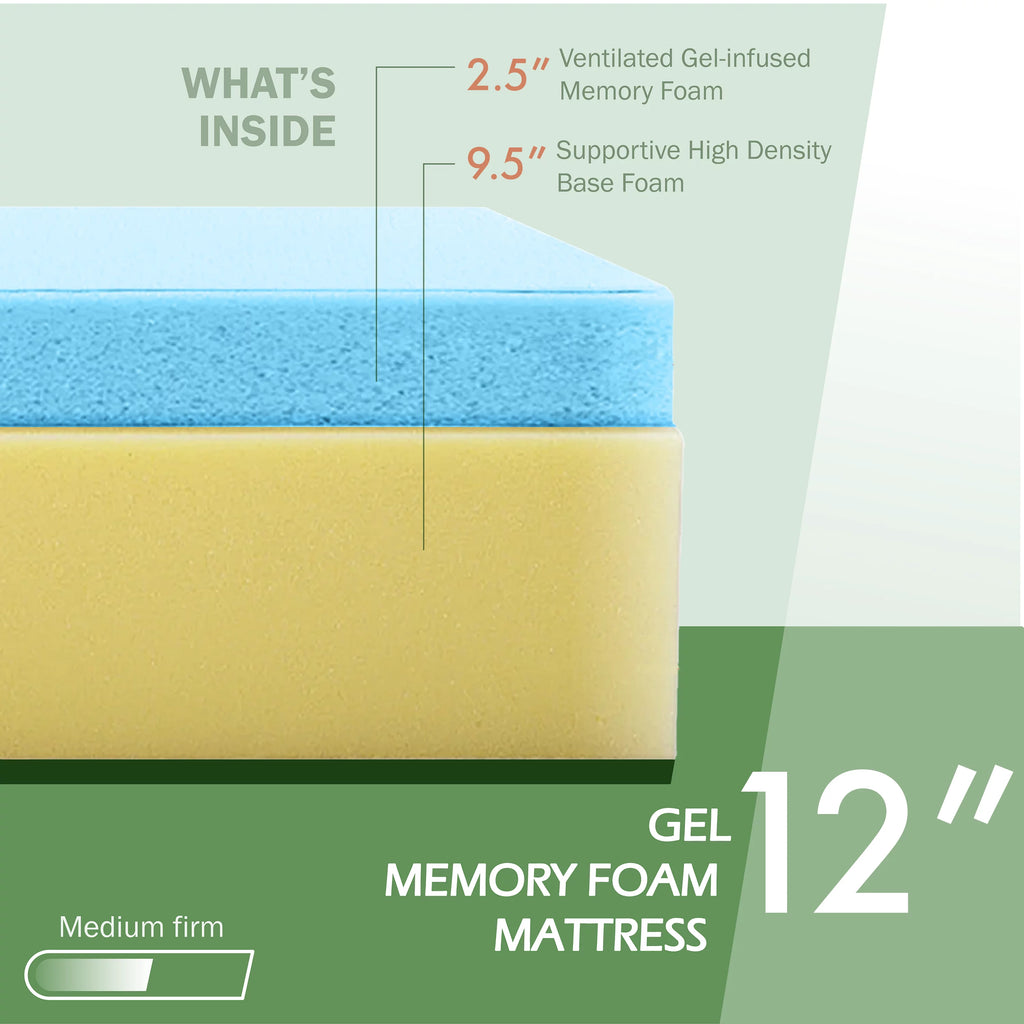 Full Size Leatherette Platform Bed with 12-Inch Mattress K3225