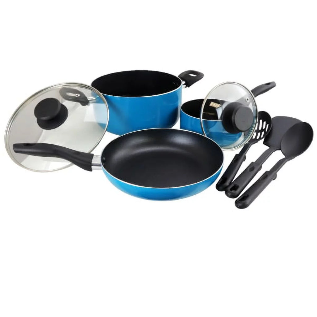 8pc Turquoise Cookware Set W355