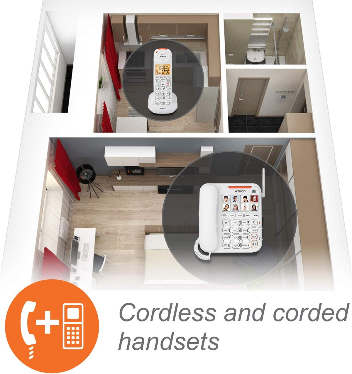 Amplified Corded/Cordless Senior Phone with Answering Machine H3711
