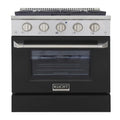 30 Pro-Style Natural Gas Dual Fuel Range with 4 Burners in Black A3626
