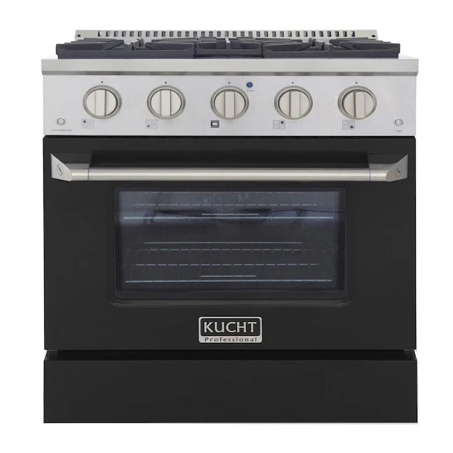 30 Pro-Style Natural Gas Dual Fuel Range with 4 Burners in Black A3626