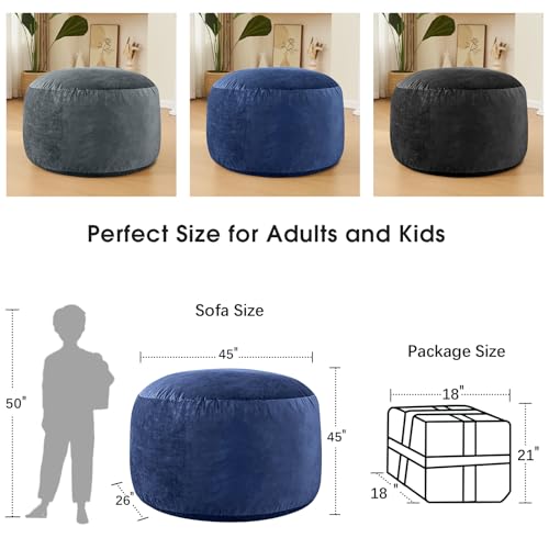 3 Feet Grey Micro Fiber Bean Bag Chair R343432