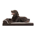 Espresso Faux Fur and Suede Orthopedic Dog Sofa Jumbo Plus A8529
