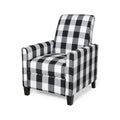 Black Checkerboard Fabric Push Back Recliner D715467