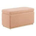 Tan Rectangle Sherpa Storage Ottoman E3843