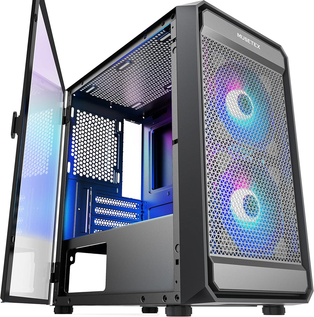Matx PC Case with 2pcs ARGB Fans Mesh Airflow G207613