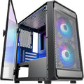 Matx PC Case with 2pcs ARGB Fans Mesh Airflow G207613