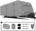 Heavy Duty 6 Layers Windproof Waterproof Camper RV Cover with 4 Tire Covers and 2 Tongue Jack Cover T8118