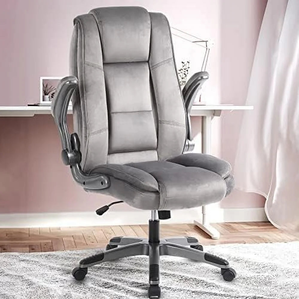 Leather Executive Office Desk Chair with Flip-up Arms D2974