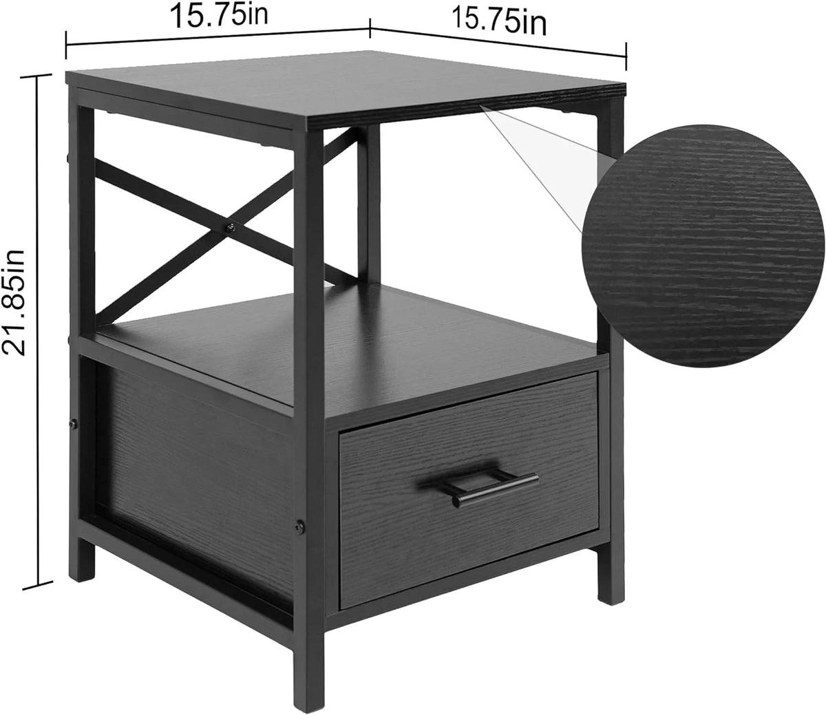 Black End Tables With Drawer G630