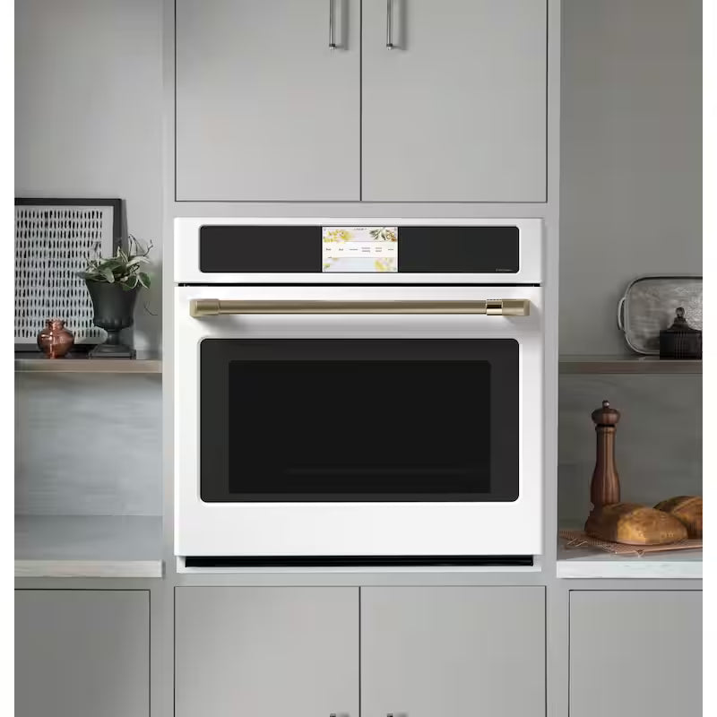 30 in. Smart Single Electric Wall Oven with Convection and Self Clean in Matte White J7726