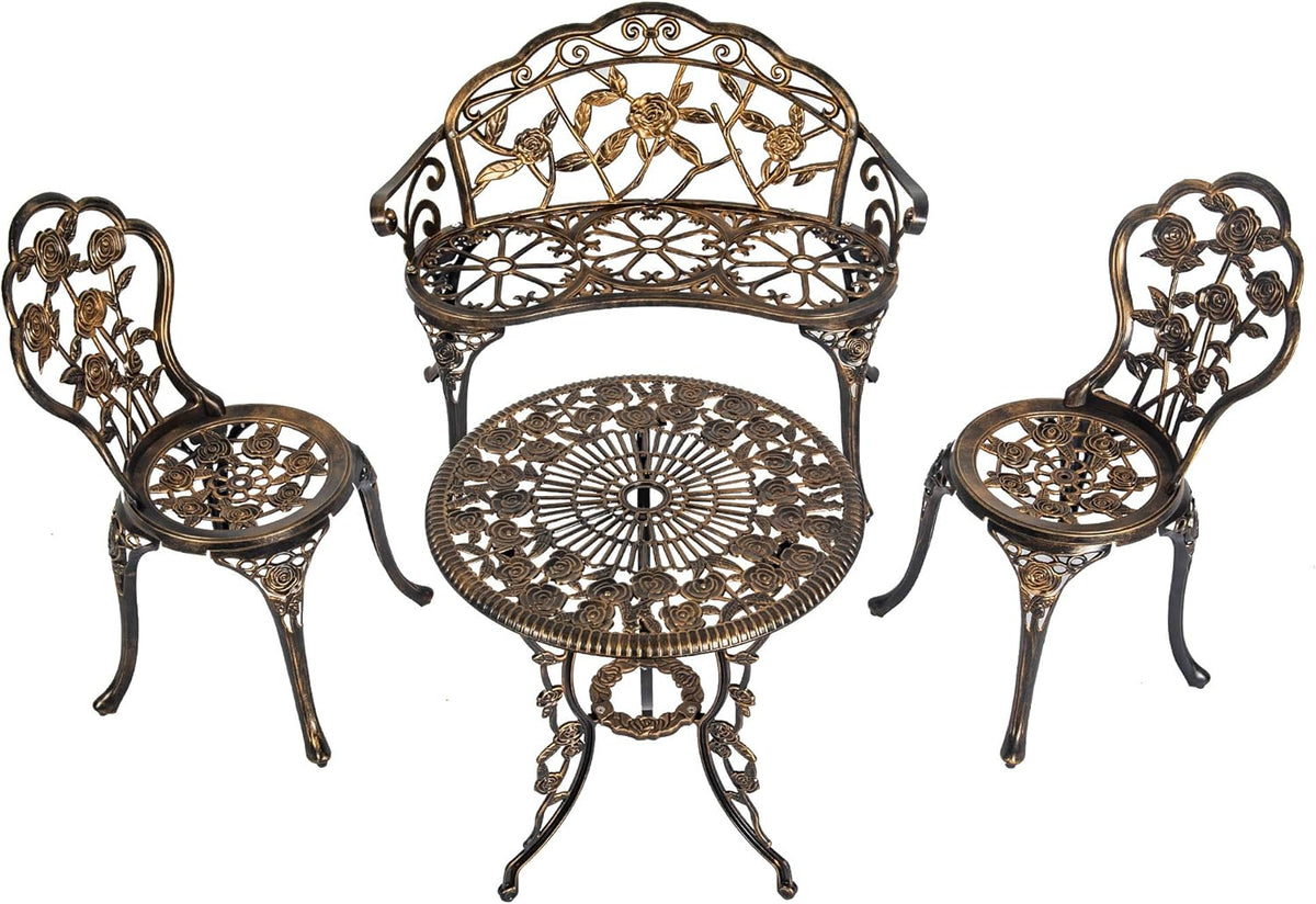 4 Piece Cast Aluminum Patio Conversation Set X46415