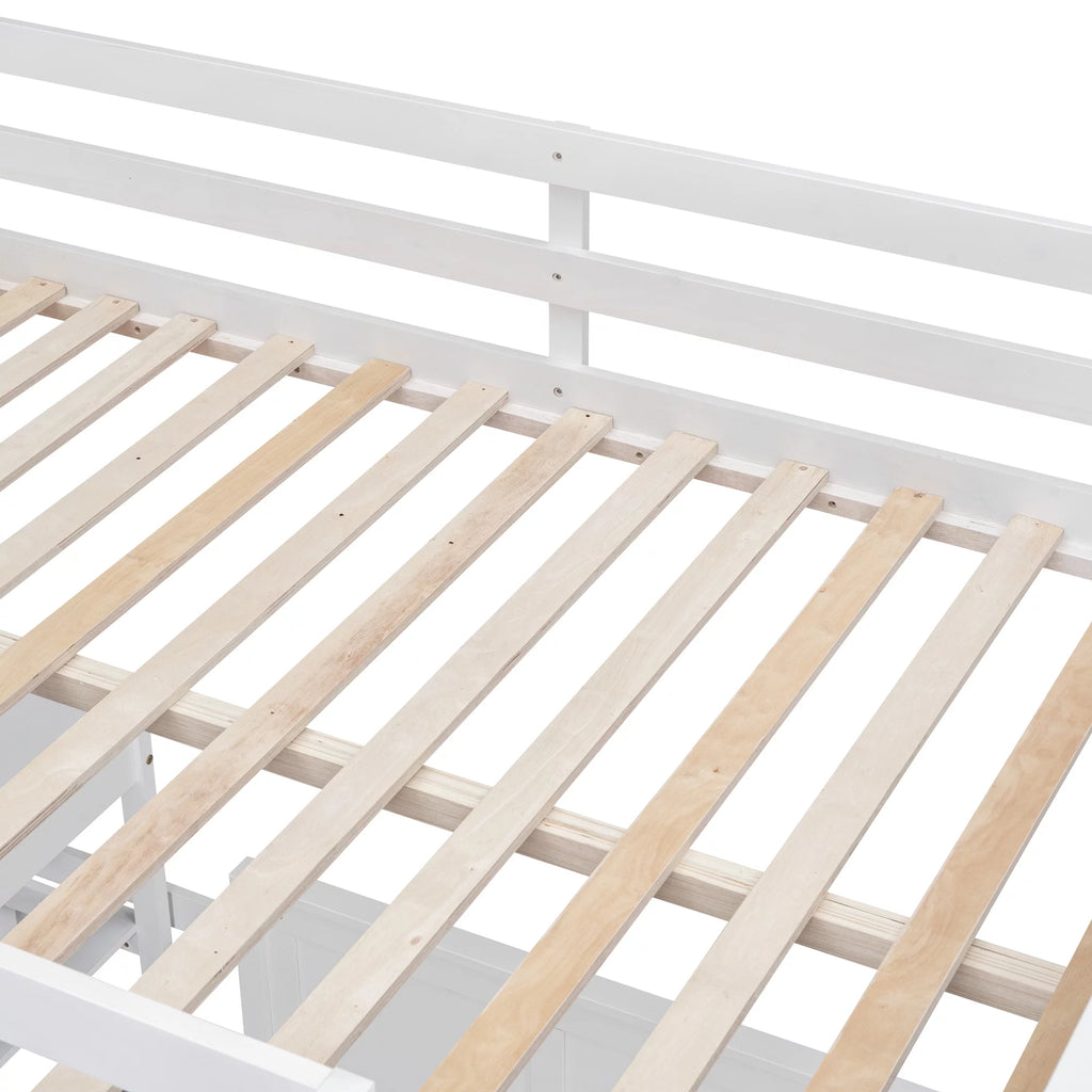 Full Over Full Bunk Bed with Desk, White F860913