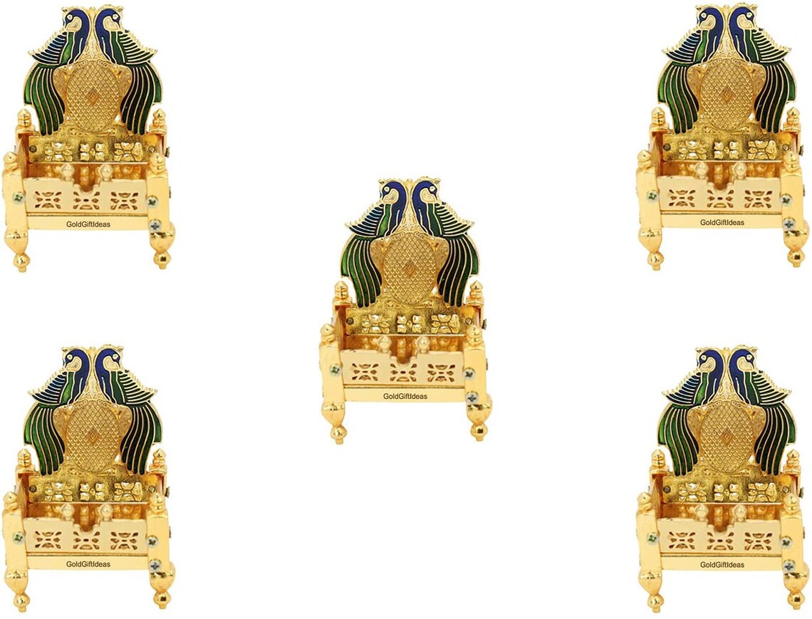 Metal Peacock Design Singhasan (Pack of 5) C88425