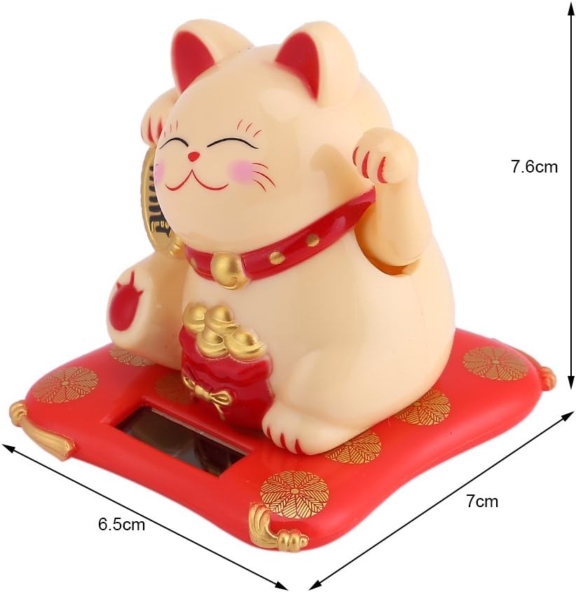 White Pack of 2 Solar Powered Waving Cat H674410