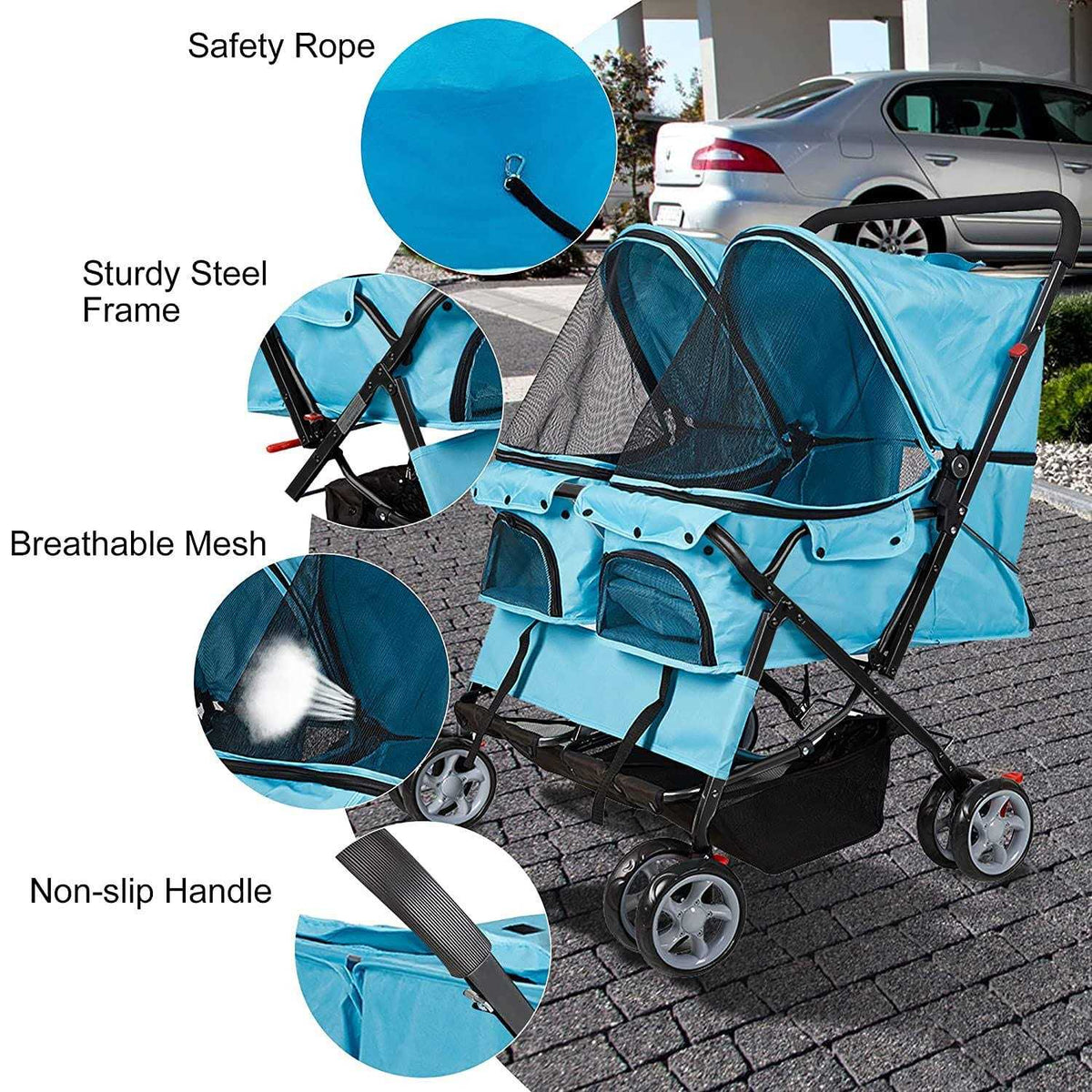 Foldable Double Pet Stroller T457087