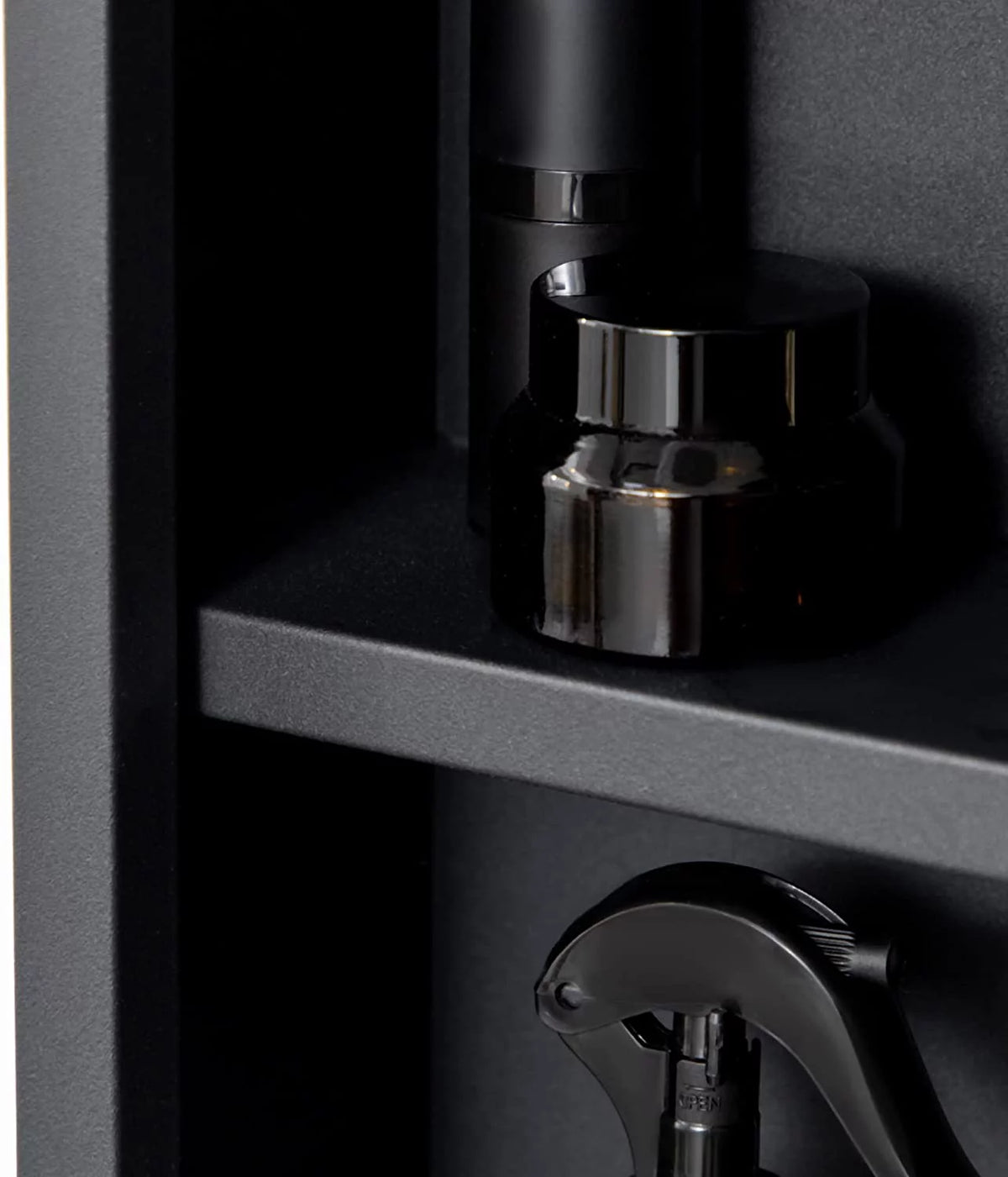 Black Stainless Steel Wall-Mounted Medicine Cabinet with Mirror X53683