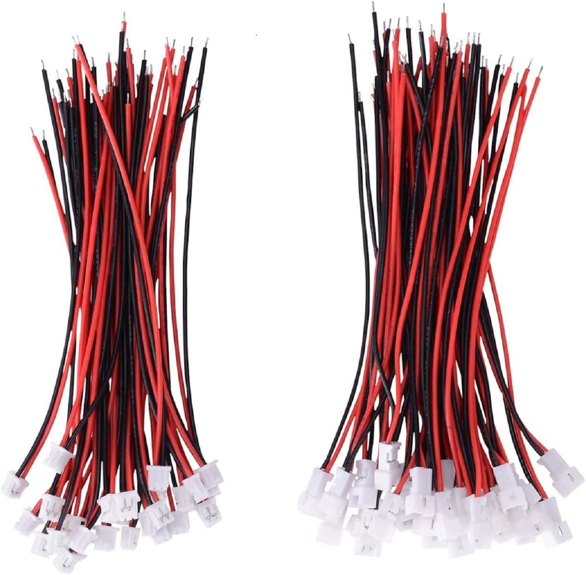 30 Pairs JST 1.25mm 2 Pin Micro Male Female Connector Plug with Red Black Wire Cable 80mm M38820