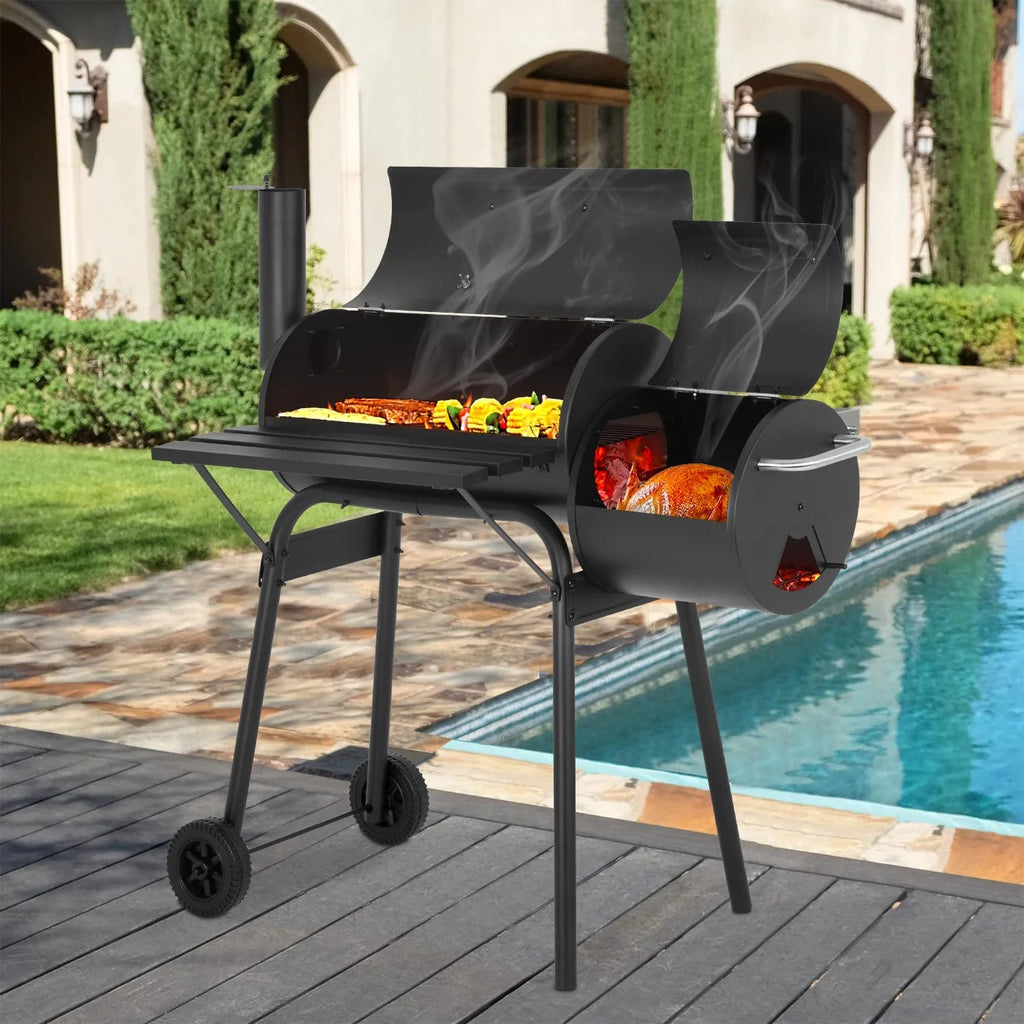 Charcoal Grills Outdoor BBQ Grill Portable Grill Offset Smoker W7058