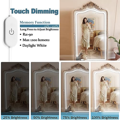 LED Vanity Mirror Lights, 6000K Dimmable Self-Adhesive Strip Lights X578328