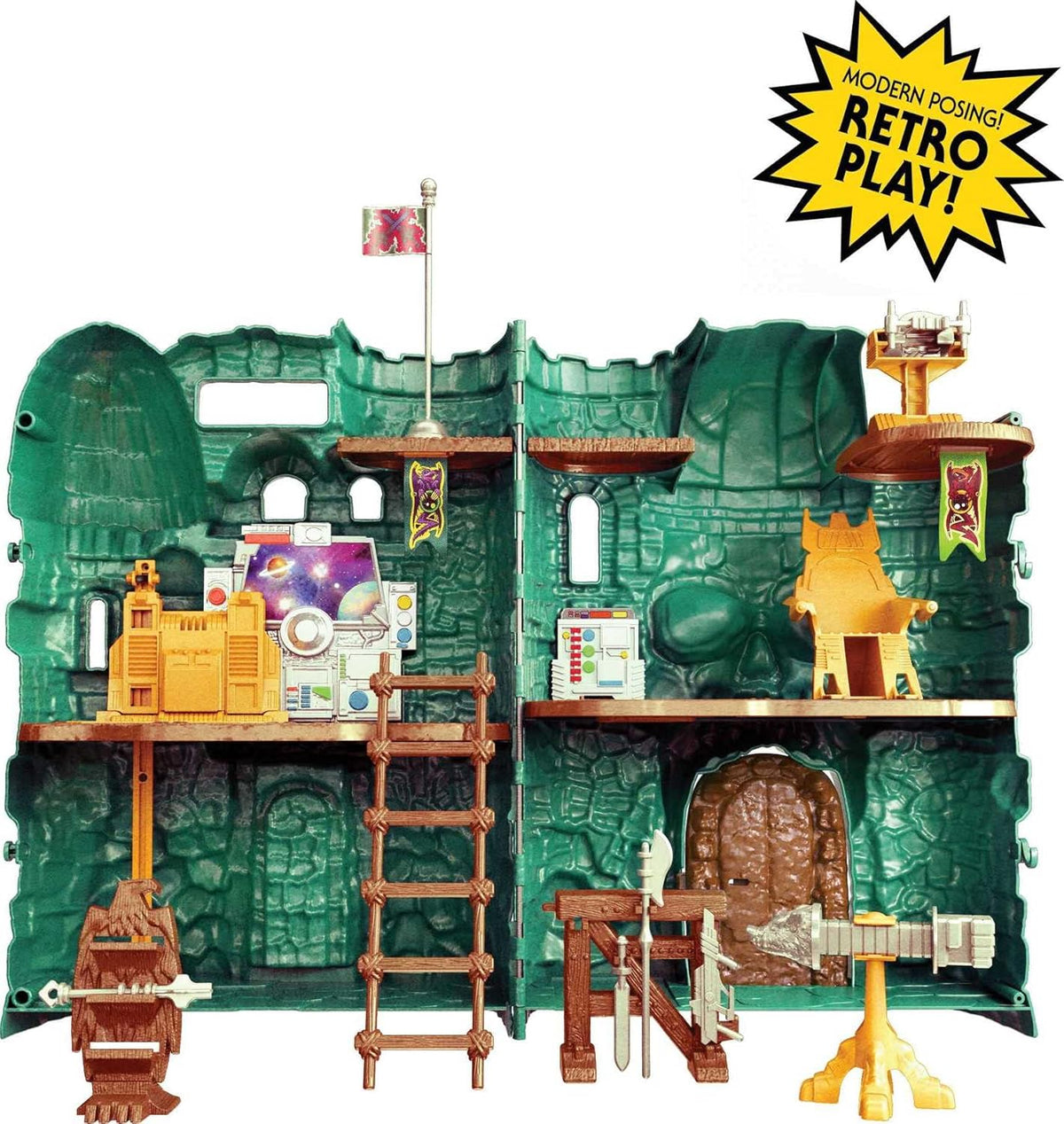 Castle Grayskull Playset with Action Figure, 4 Rooms, Trap Door & Elevator L450