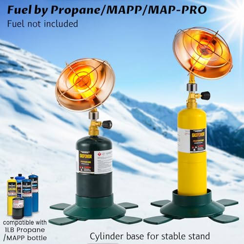 Propane Gas Heater with Windproof USB Lighter, Cordless with Cylinder Stand H93447