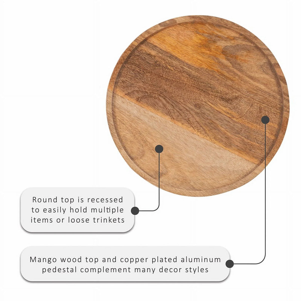 Mango Wood and Aluminum Side Table H477