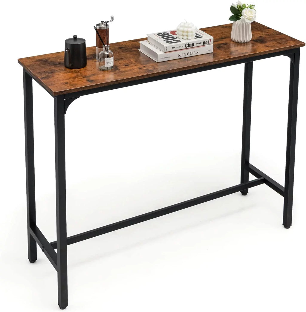 48" Narrow Rectangular Console Table with Steel Frame B4898
