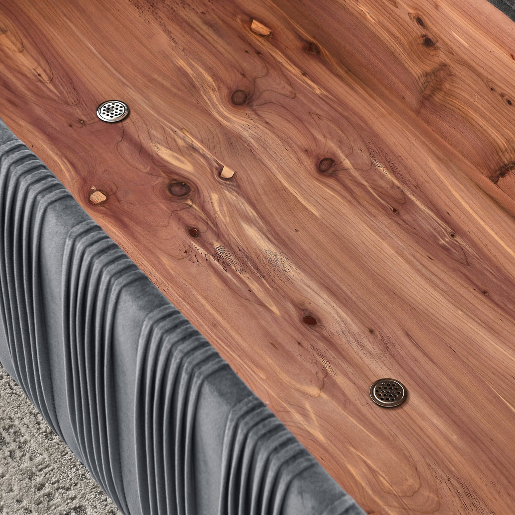 Grey Velvet Storage Bench T70299