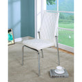 White Metal Tufted Dining Chairs Set of 2 H14945
