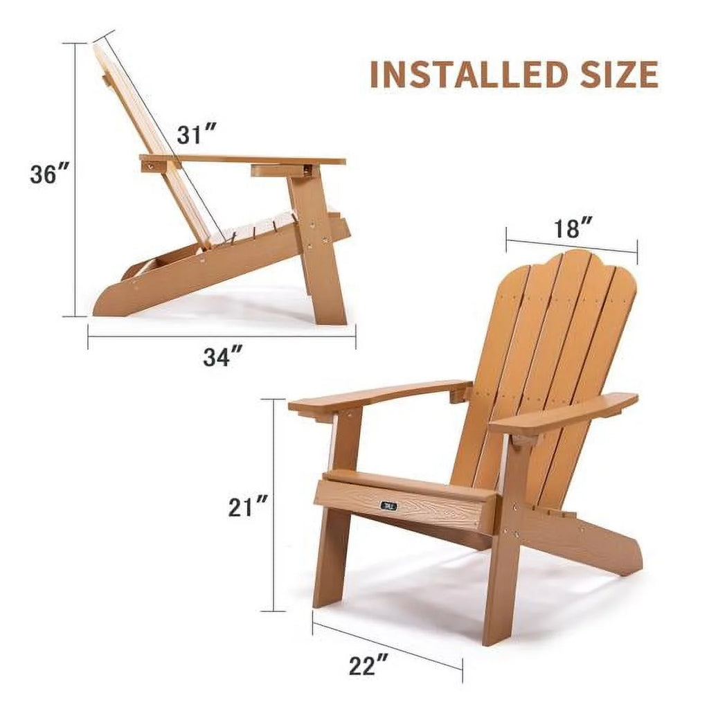 Brown Adirondack Chair with Cup Holder R13411