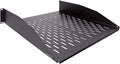 2U 19-Inch Heavy Duty Vented Rack Mount Cantilever Fixed Server Cabinet Shelf Black C822