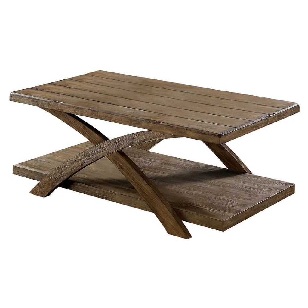 Rustic Wood 3-Piece Coffee Table Set W409