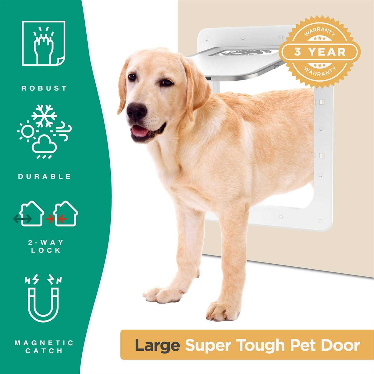 White Super Tough Pet Door I127