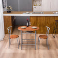 3 Piece Round Dining Table Set with Storage Shelf F634