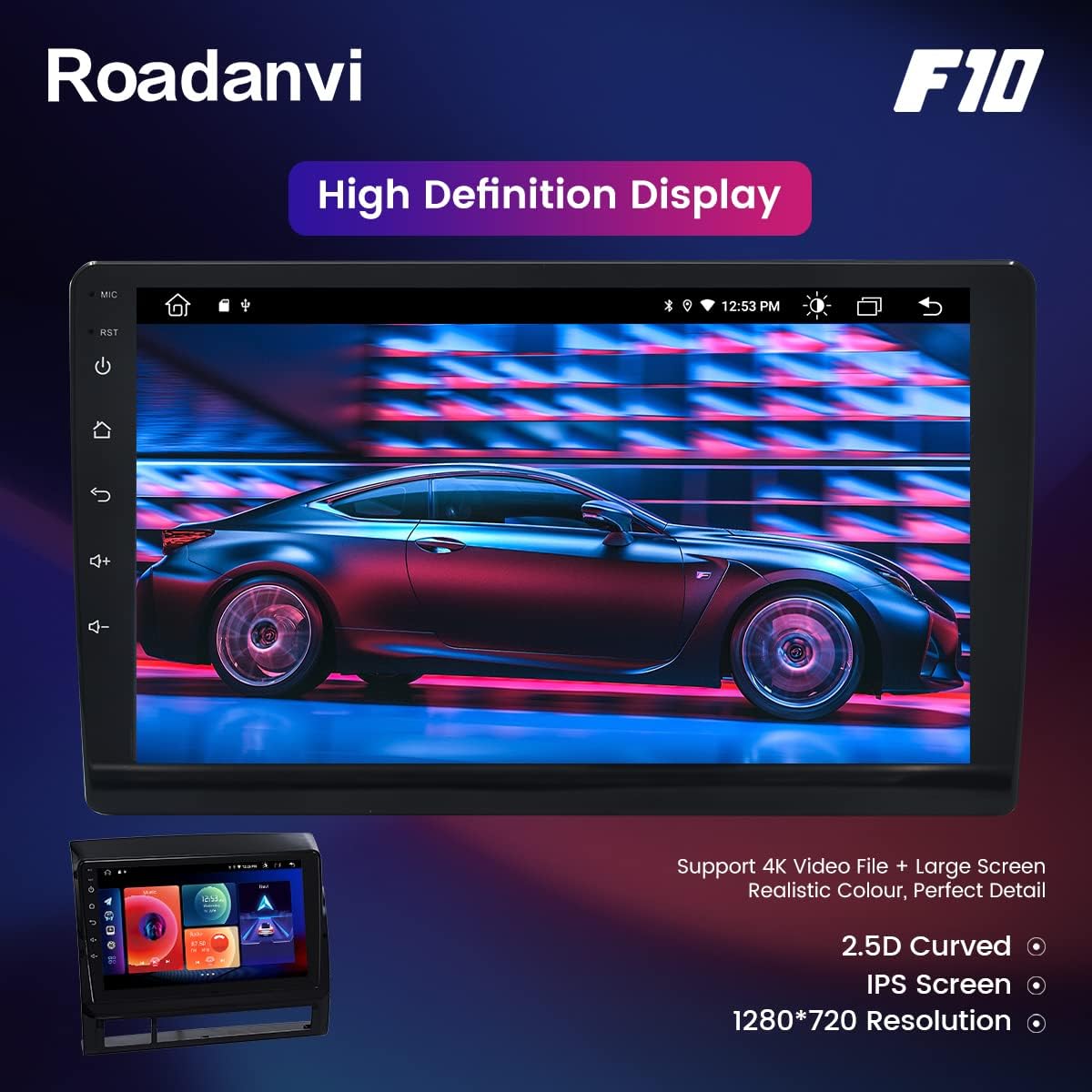 Car Stereo Bluetooth Radio with 1280x720 IPS Touch Screen Q3799