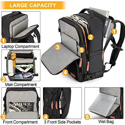15.6 Inch Waterproof 40L Laptop Backpack (Black) K510790