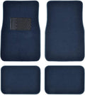 Blue 4PC Set of Carpet Car Floor Mats with Vinyl Heel Pad C92197
