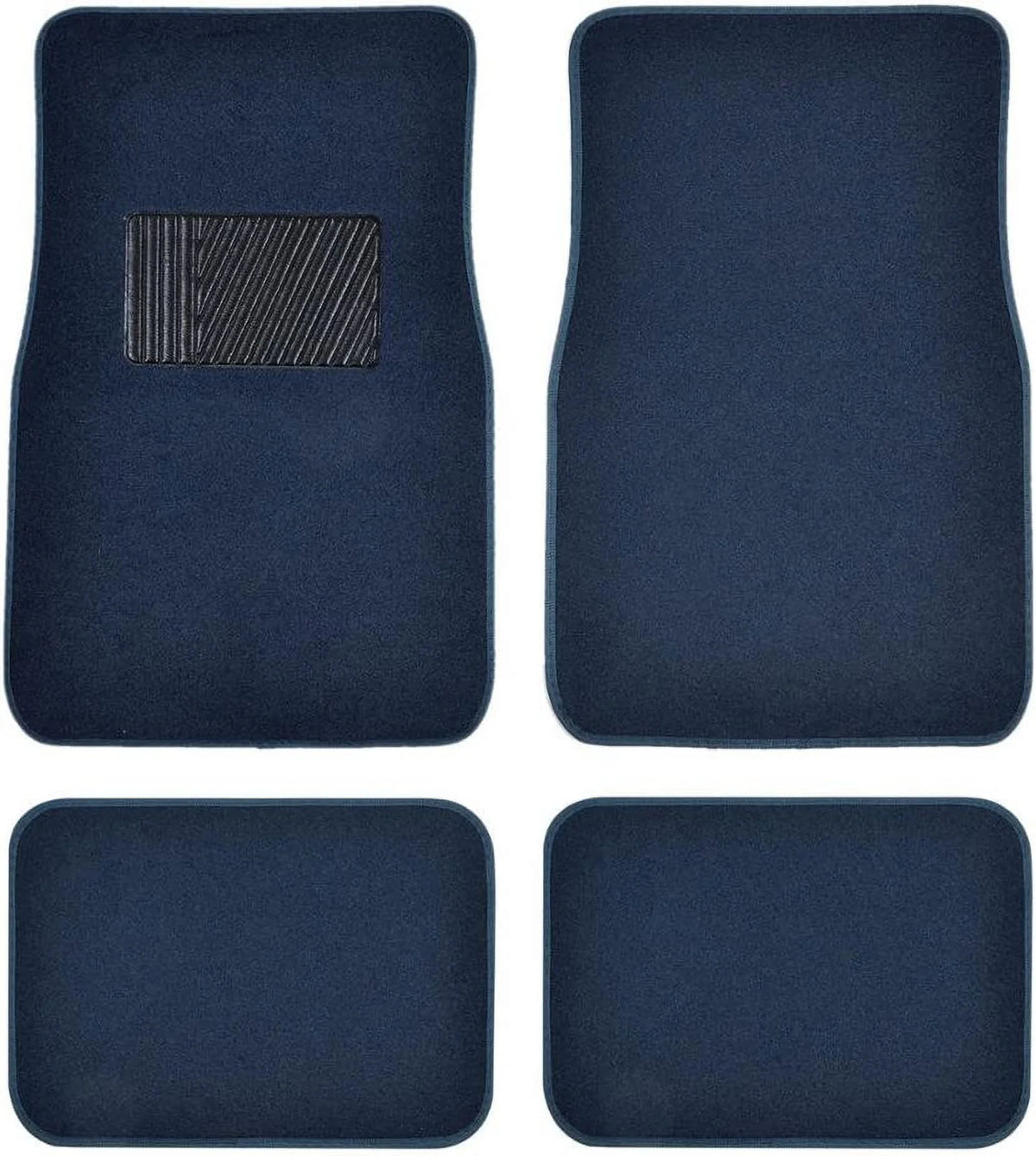 Blue 4PC Set of Carpet Car Floor Mats with Vinyl Heel Pad C92197