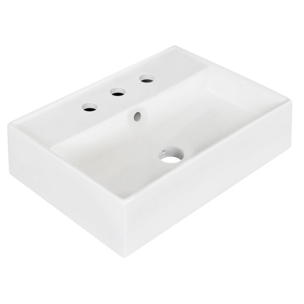 Wall Mount Rectangle Vessel in White O679