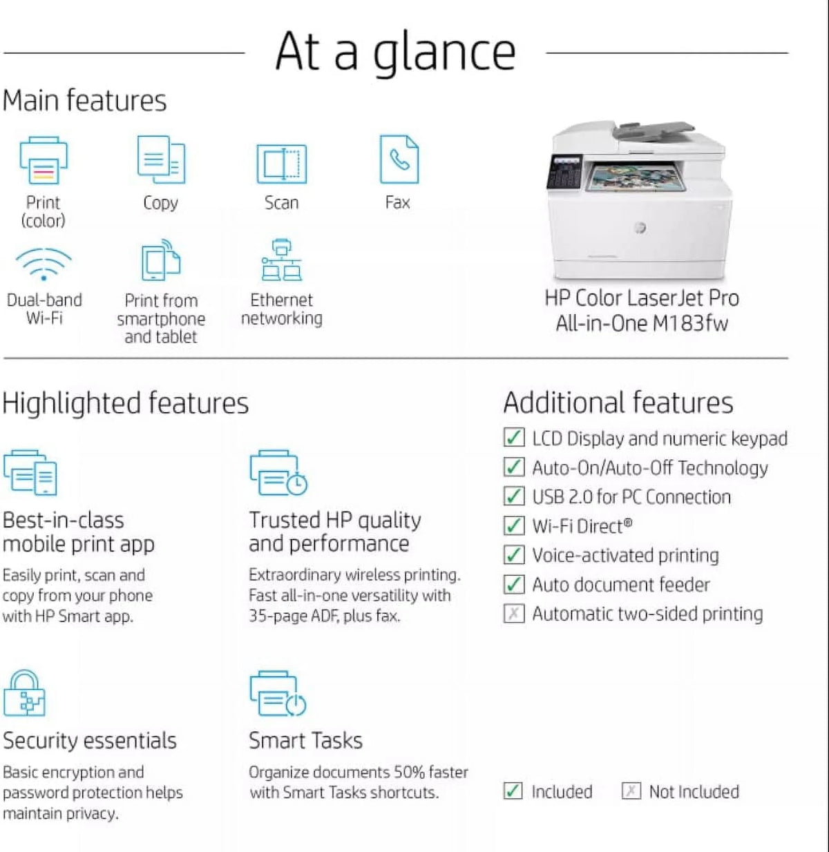 Restored HP Laserjet Pro M183FW All-in-One Wireless Laser Printer K13278