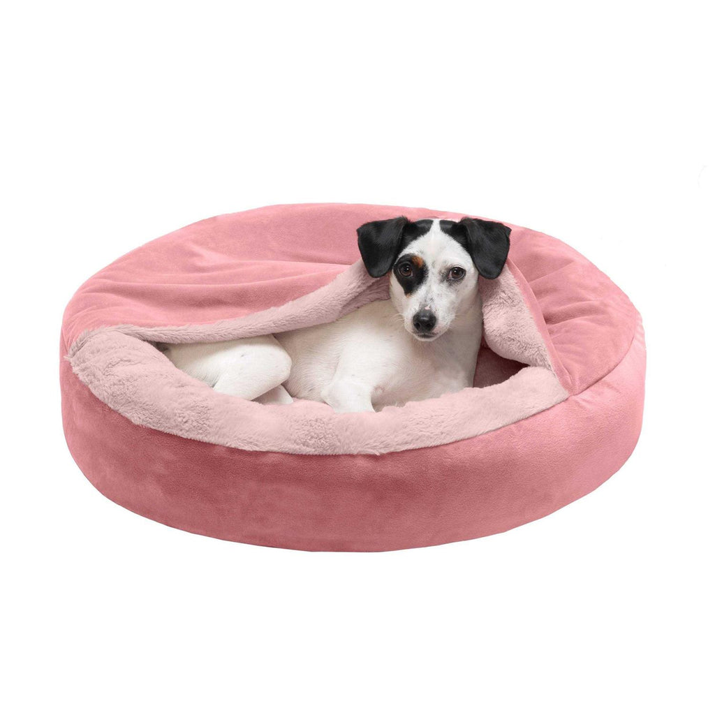 Faux Fur Hooded Donut Bed Q939