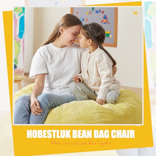 3.5FT Large Grey Bean Bag Chair with Filler and Removable Cover W574534