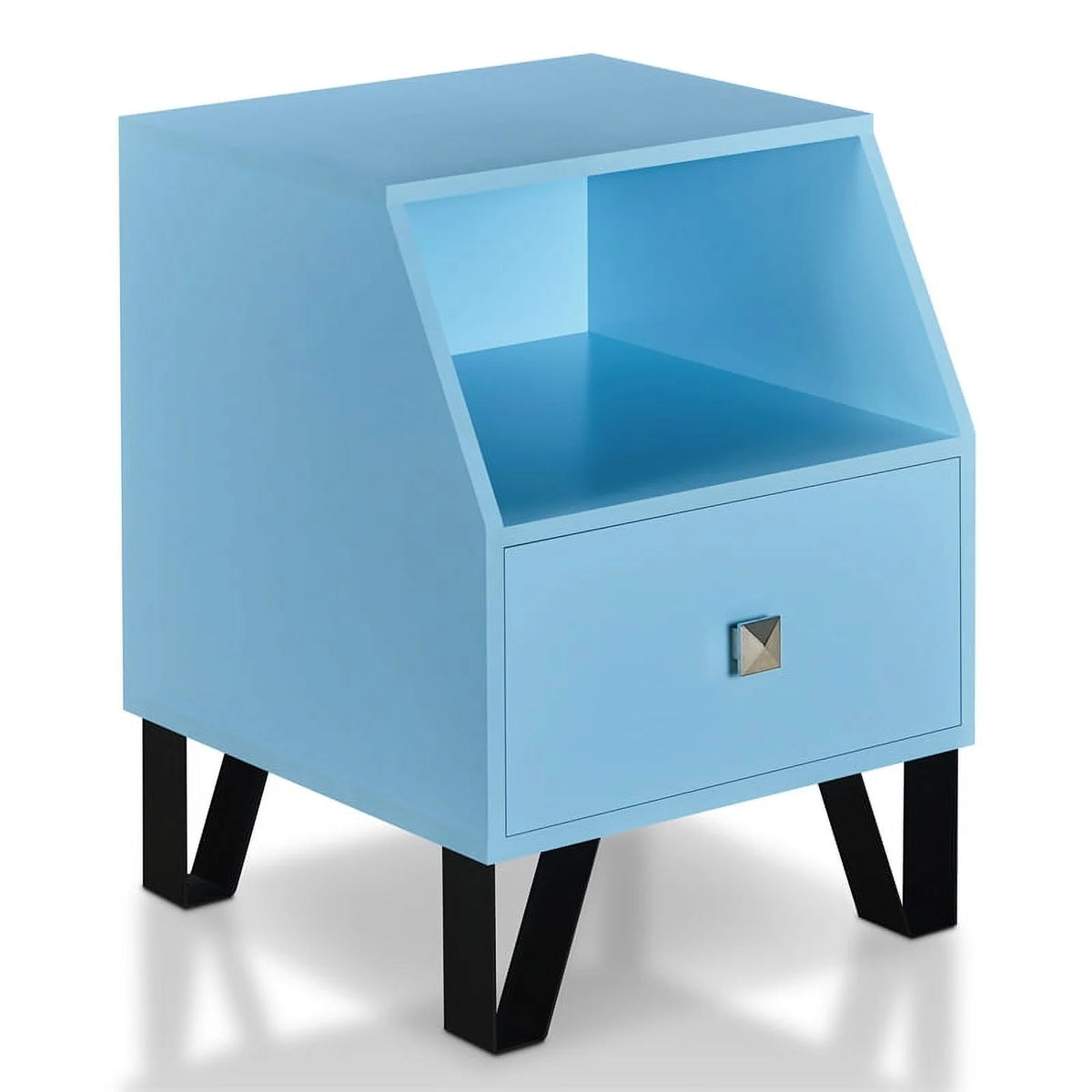 Light Blue Wood Storage End Table X764271
